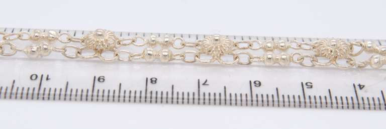 Vintage Sterling Silver Double Row Bracelet