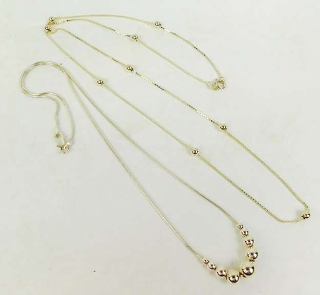 2 Sterling Silver Bead Necklaces