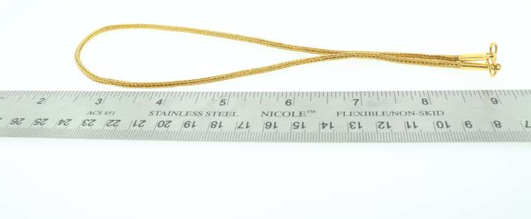 22k Handmade Italian Gold Capsule Necklace with Black Beads