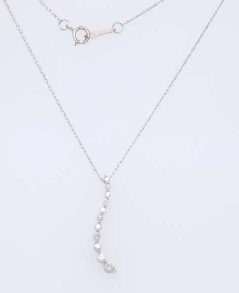 Brilliant White Gold Diamond Journey Pendant on Chain