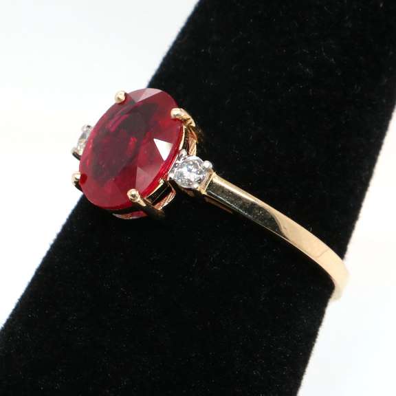 Charming 14kt Ruby and Diamond Ring