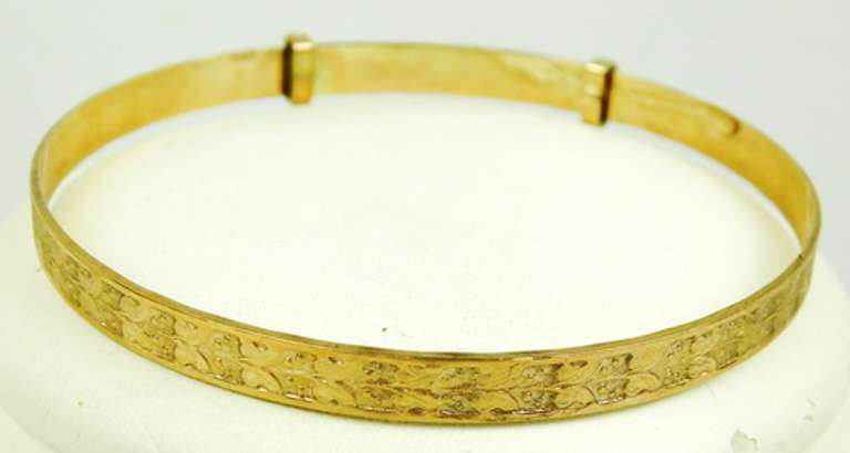 Antique Rolled Gold Engraved Bangle Bracelet
