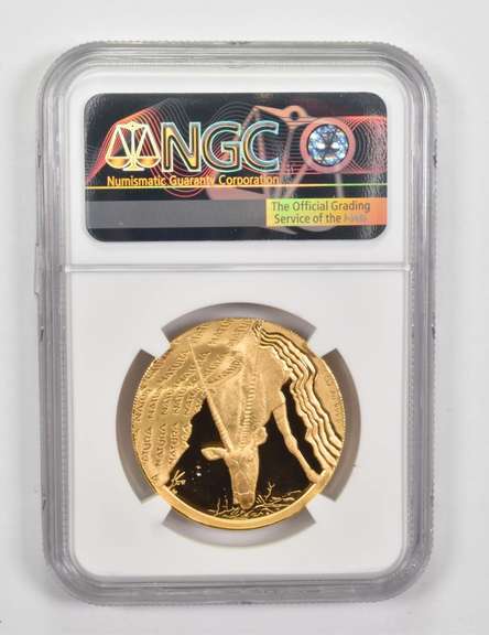 PF70 UCAM 2001 South Africa 1 Oz Gold - Natura - Gemsbok - Graded NGC