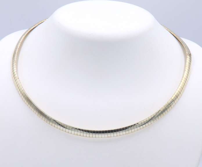 Vintage Italian Sterling Silver Omega Necklace