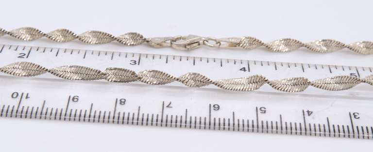 Vintage Italian Sterling Silver Rope Chain Necklace