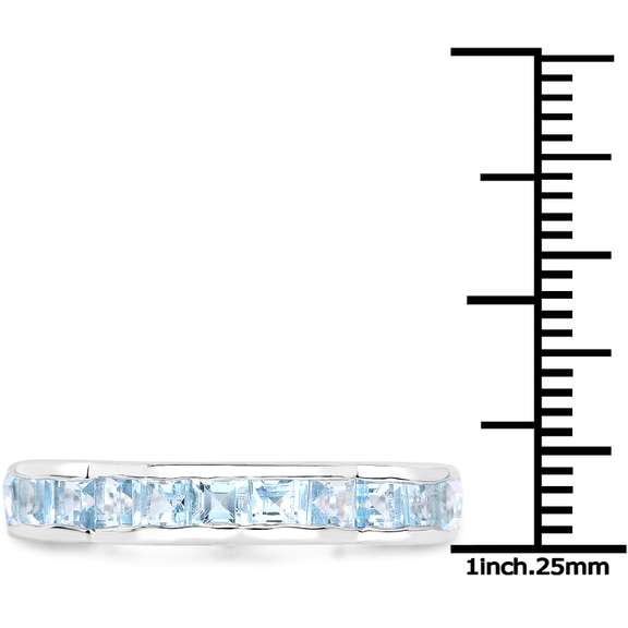 Plated Rhodium2.25ctw Blue Topaz Ring