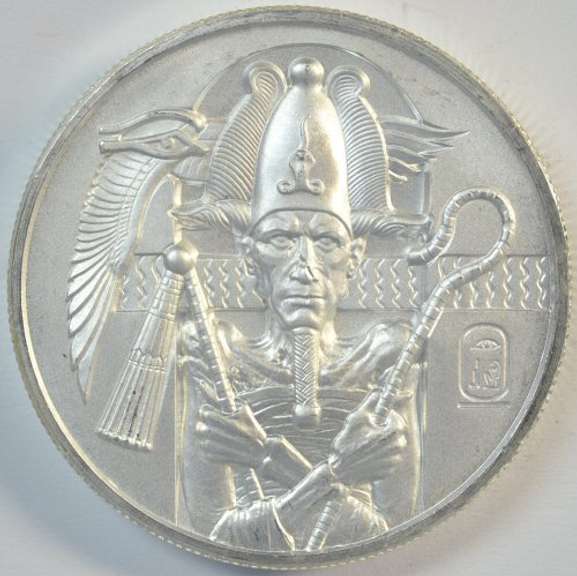 Special 2 Troy OZ pure Silver Egyptian God Osiris medallion