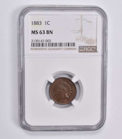 MS63 BN 1883 Indian Head Cent NGC