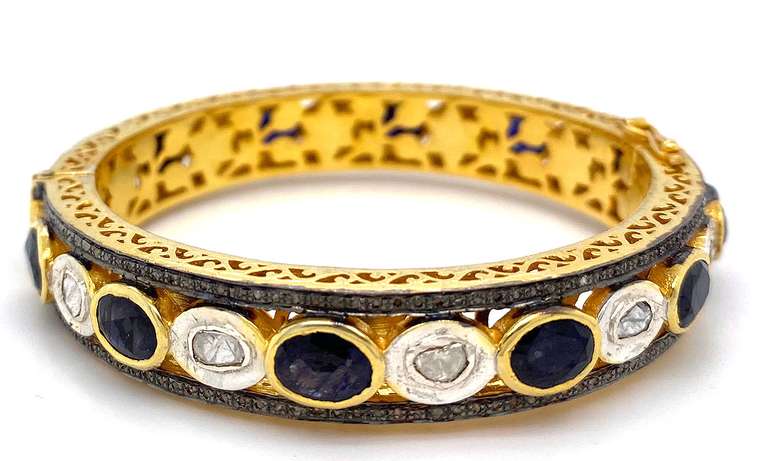 Alluring Sapphire and Diamond Bangle Bracelet