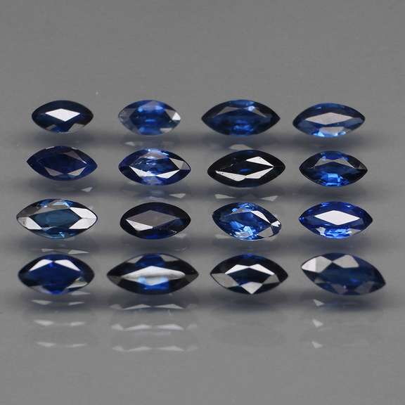 Heated only! 3.26ct marquise cut Sapphire set