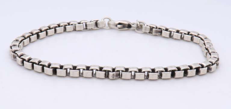 Tiffany & Co Sterling Silver Venetian Box Link Bracelet