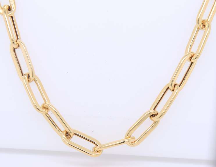 Gorgeous 18kt Yellow Gold Paperclip Chain Neckalce