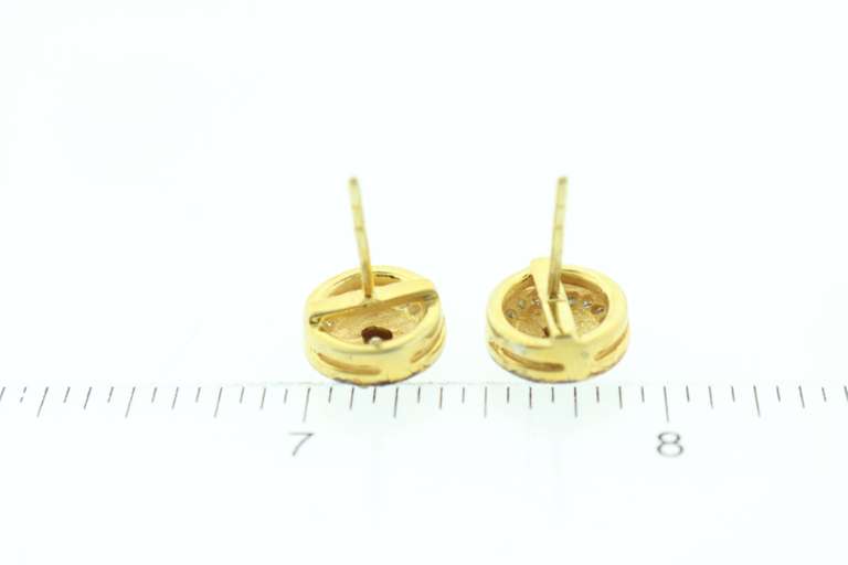 Classy Mine Cut Diamond Earrings with Gold Plated Silver and Diamond Accents