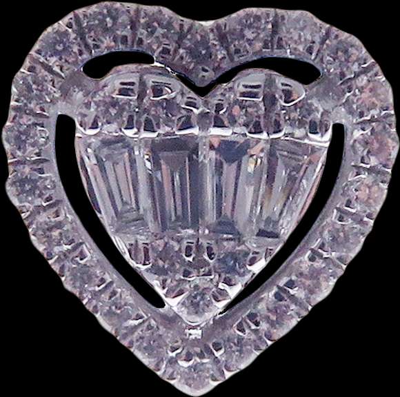 Romantically Pleasing 18k White Gold Heart Diamond Earrings