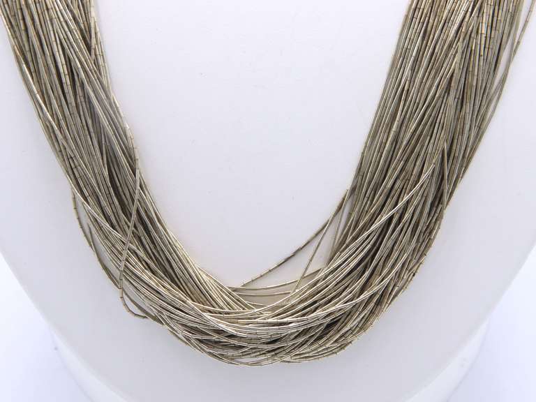 Vintage Sterling Silver Multi Strand Necklace