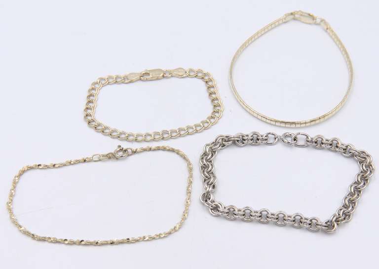 Group Lot of 4 Vintage Sterling Silver Bracelets