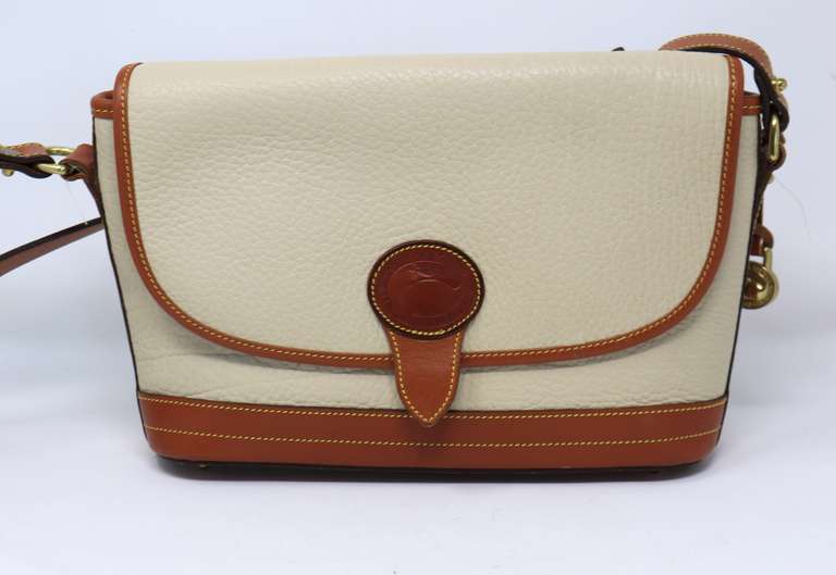 Dooney & Bourke off White Peddle Leather Crossbody
