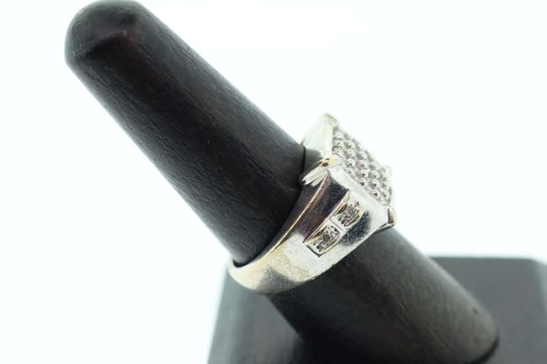 MENS WHITE GOLD AND DIAMOND RING