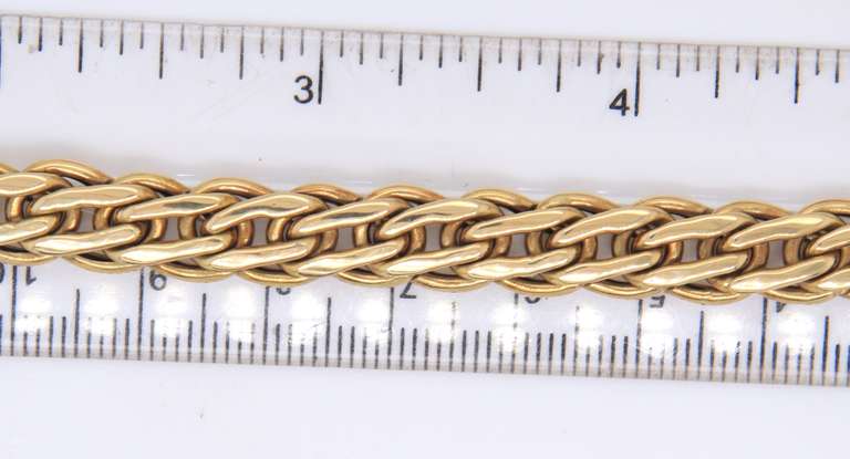 Wonderful Italian Yellow Gold Woven Necklace