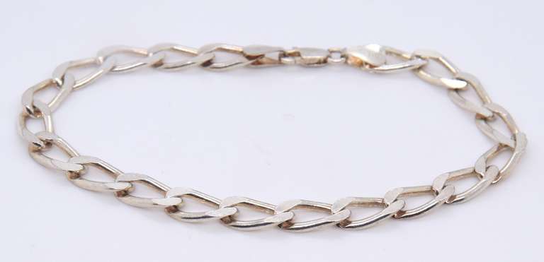 Vintage Italian Sterling Silver Curb Link Bracelet