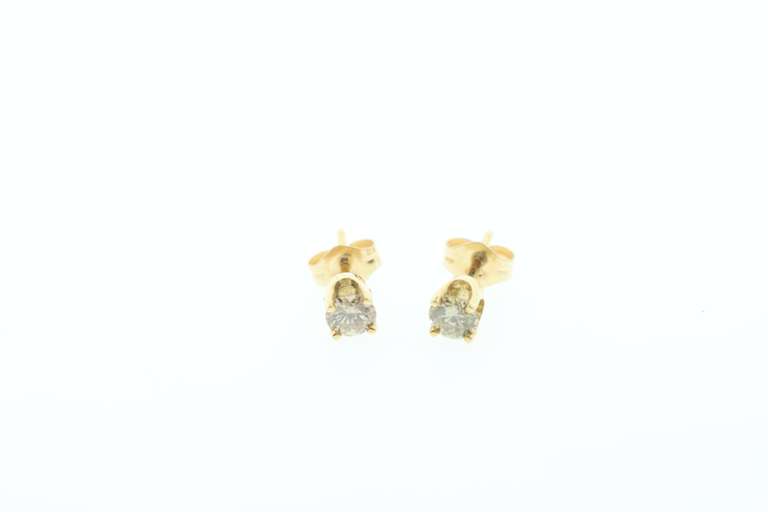 Wonderful Sole Diamond 14k Gold Earrings