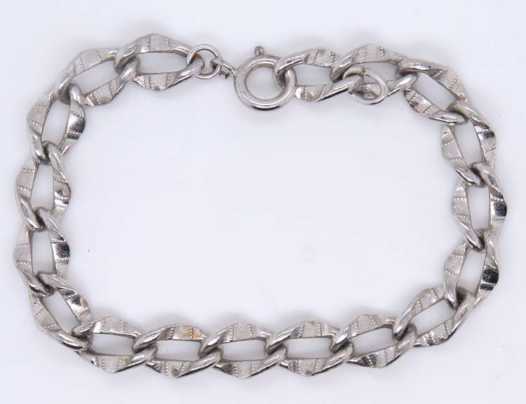 Vintage Sterling Silver Curb Link Bracelet