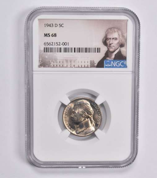 MS68 1943-D Jefferson Nickel NGC - TOP POP