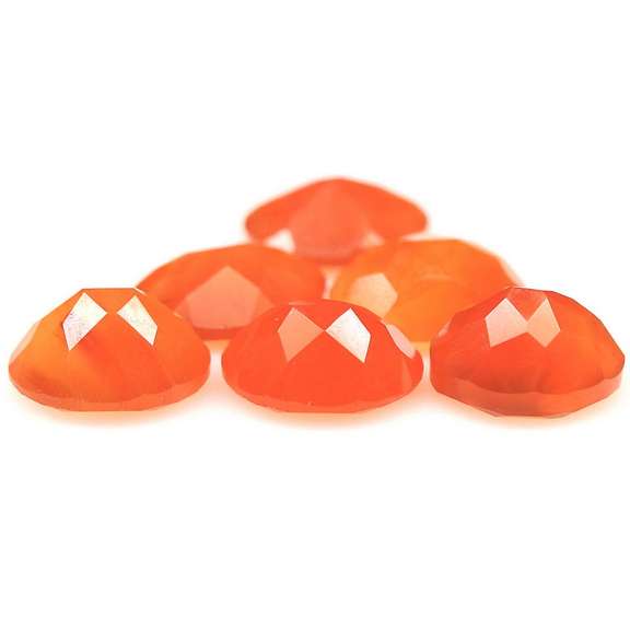 Vivid orange 13.68ct untreated oval cut Carnelian set