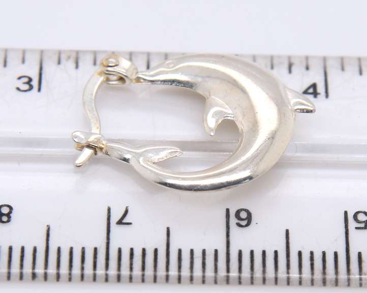 Group Lot of 4 Vintage 925 Sterling Silver Hoop Earrings