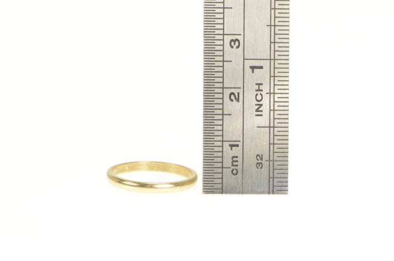 14K Yellow Gold Classic Simple 2.0mm Wedding Band Ring
