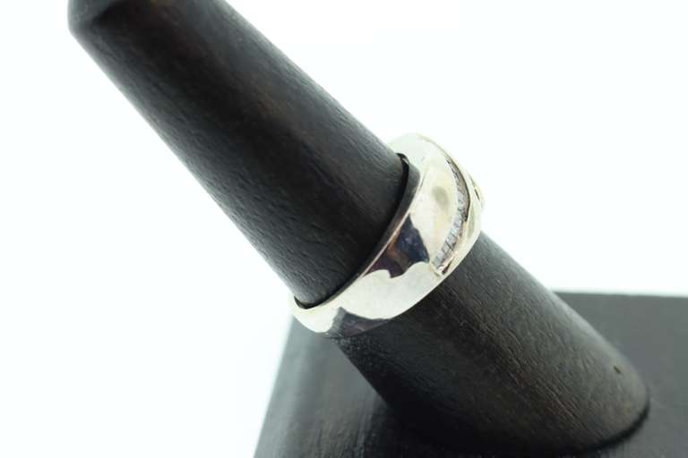 MENS 14K WHITE GOLD DIAMOND BAND