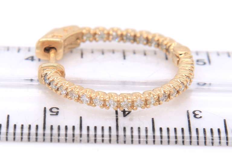Divine Yellow Gold Diamond in out Hoop Earrings