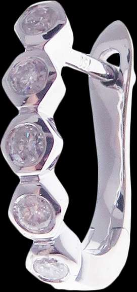 Gorgeous Quintuple Diamond Set 18k White Gold Earrings