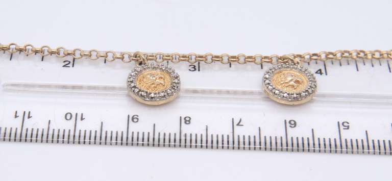 Vintage Sterling Silver Bracelet with 4 Charms