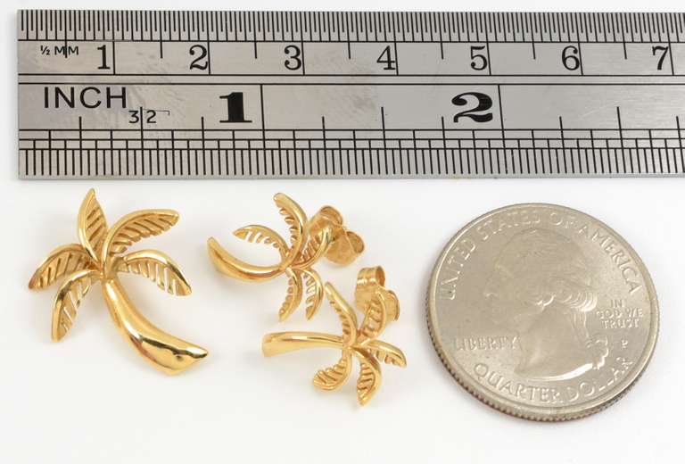 14k Palm Tree Earring & Pendant Suite