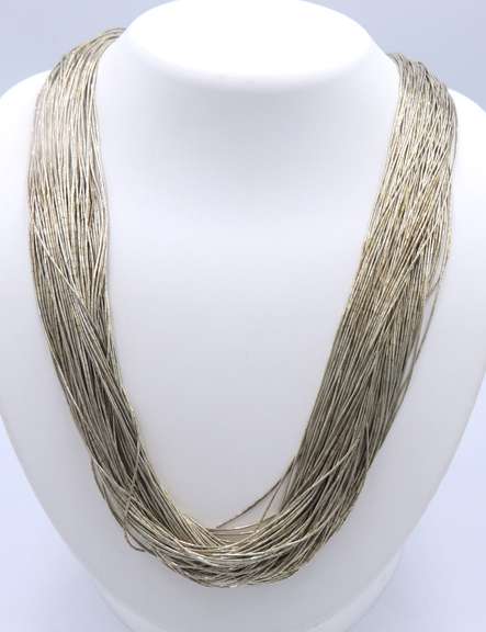 Vintage Sterling Silver Multi Strand Necklace