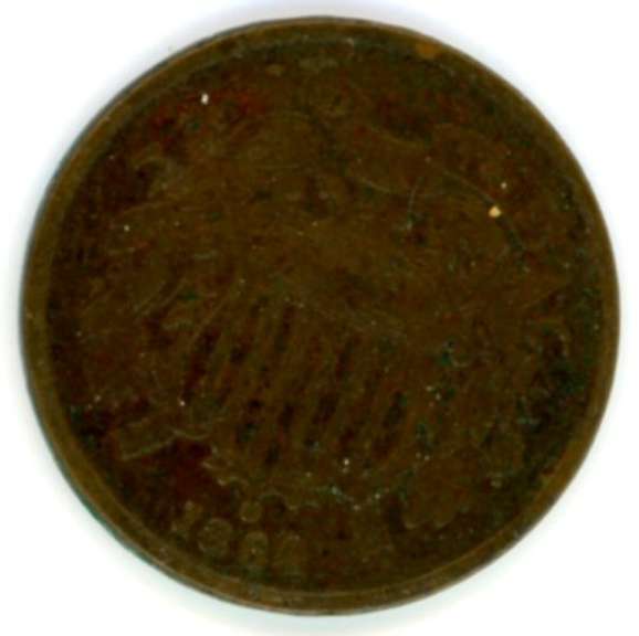 1864 Large Motto Two Cent Piece