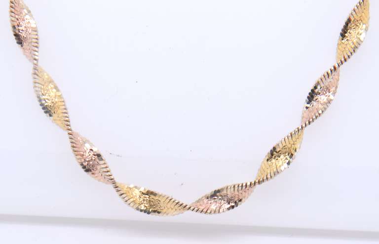 Vintage Italian Sterling Silver Rope Chain Necklace