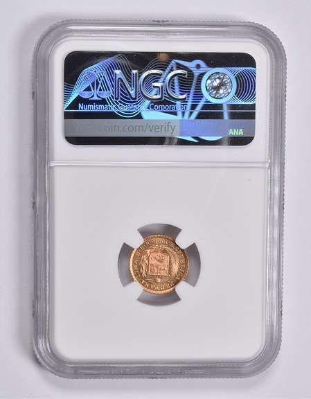 MS66 1968 BBR Peru 1/5 Lima Gold Coin NGC