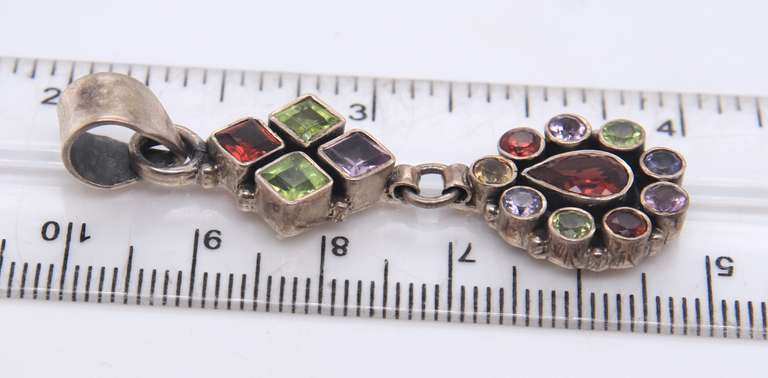 Group Lot of Vintage Sterling Silver Gemstone Dangle Earrings and Pendants
