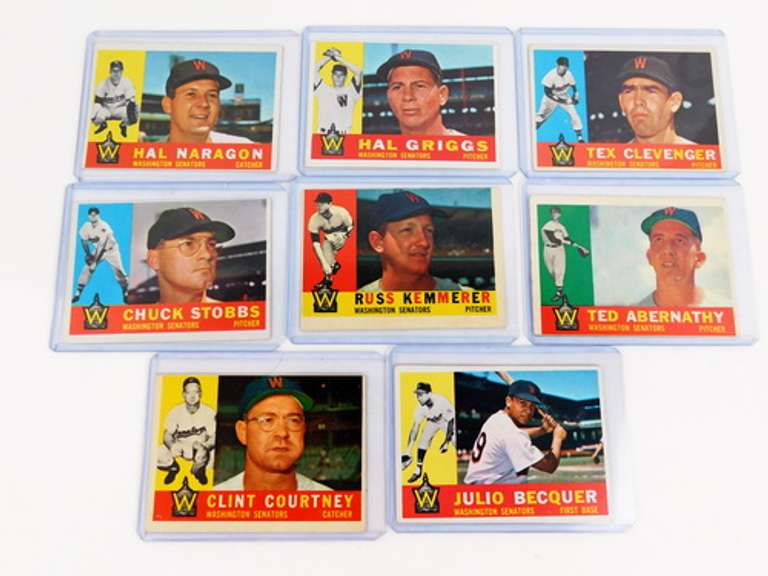 8 Washington Senators 1960 Baseball Cards