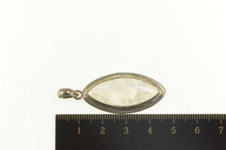 Sterling Silver Moonstone Marquise Cabochon Southwestern Pendant