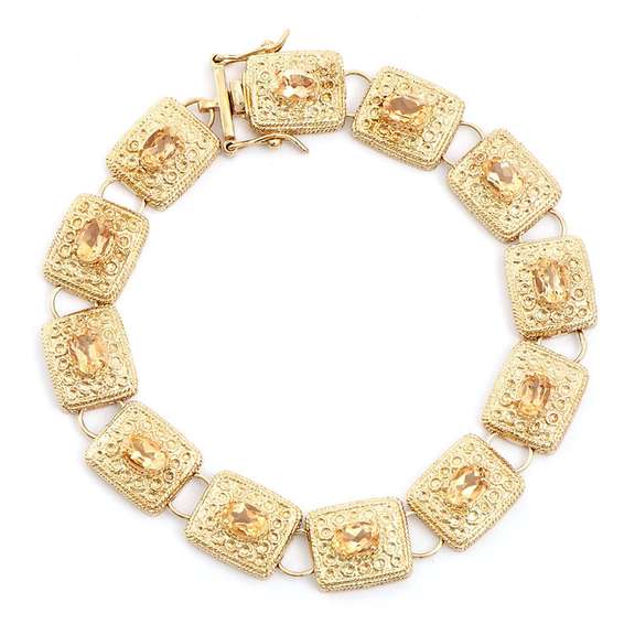 Classic Vintage Designer 18 Kt GP Citrine Bracelet
