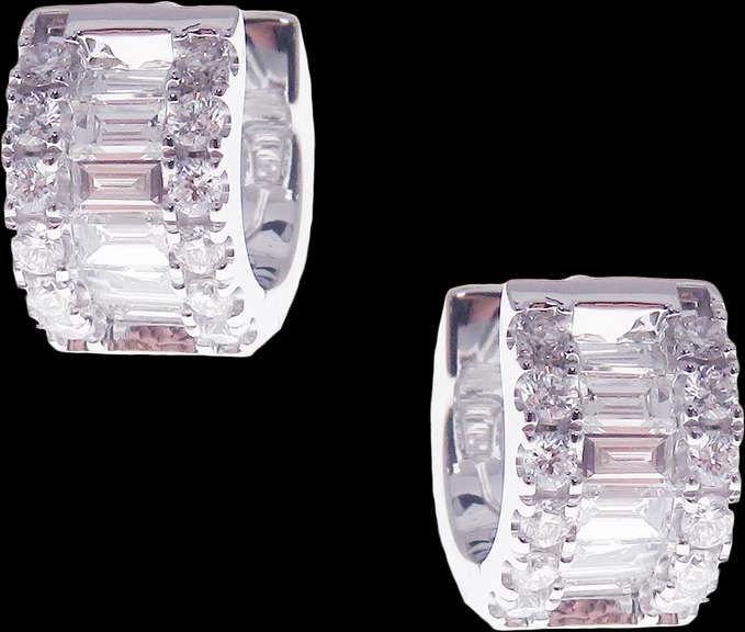 Horseshoe 18k White Gold Diamond Earrings