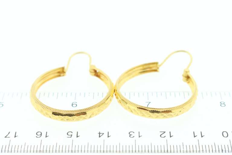 LADIES 21K  GOLD LOOP EARRINGS