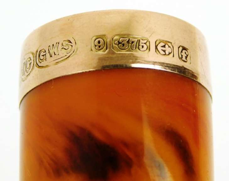 Antique English 9CT Gold Charoot Cigar Holder