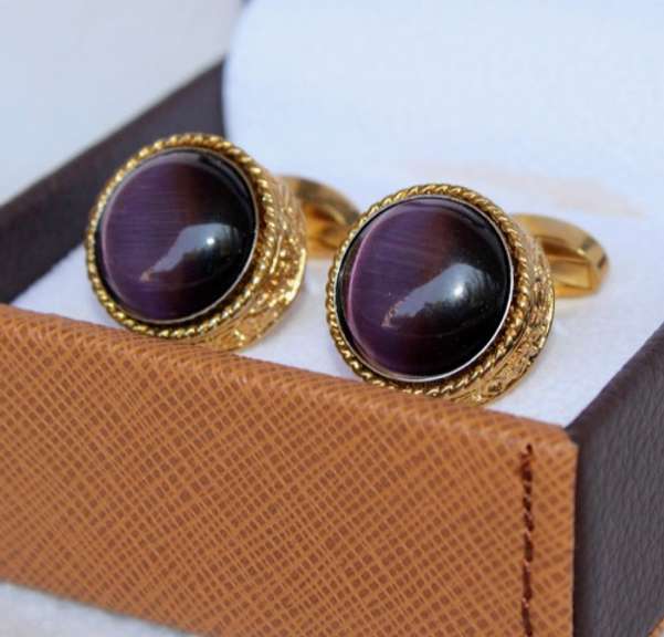Golden color Jeweled Style Cufflinks By Carelli