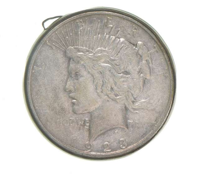 1923 Peace Silver Dollar Las Vegas Golden Strip Mount Souvenir