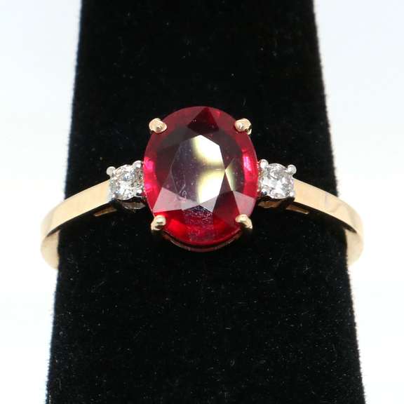 Charming 14kt Ruby and Diamond Ring
