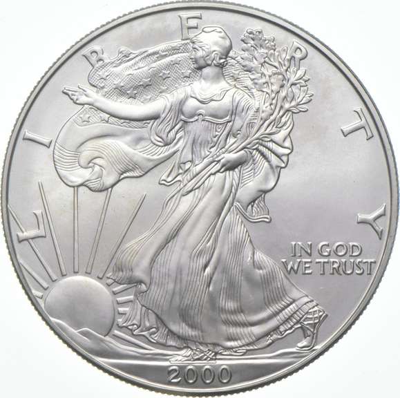 2000 American Silver Eagle - Struck Through ERORR REV